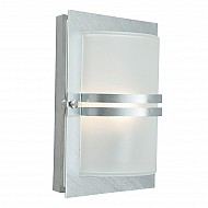 Basel 1 Light Wall Lantern - Galvanised With Frosted Glass