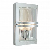 Basel 1 Light Wall Lantern - Galvanised With Clear Glass