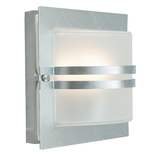 Bern 1 Light Wall Lantern - Galvanised With Clear Glass