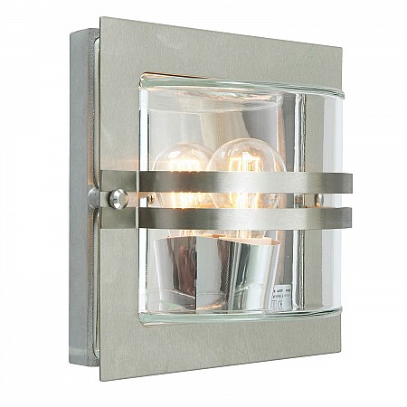 Bern 1 Light Wall Lantern - Stainless Steel With Frosted Glass