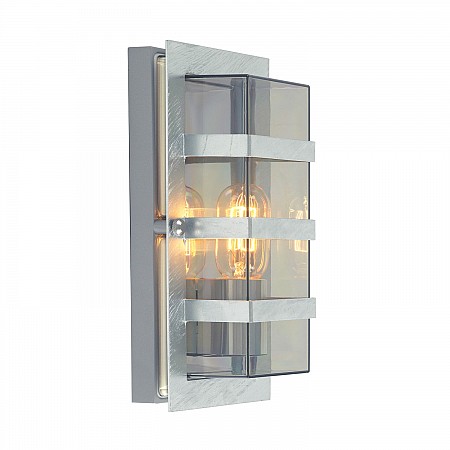 Boden 1 Light Wall Light - Galvanised With Clear Glass