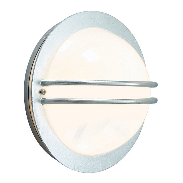 Bremen 1 Light Wall Lantern - Galvanised With Opal Glass