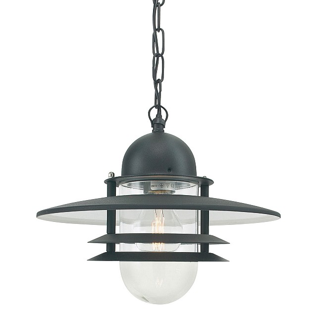 Oslo 1 Light Chain Lantern - Black