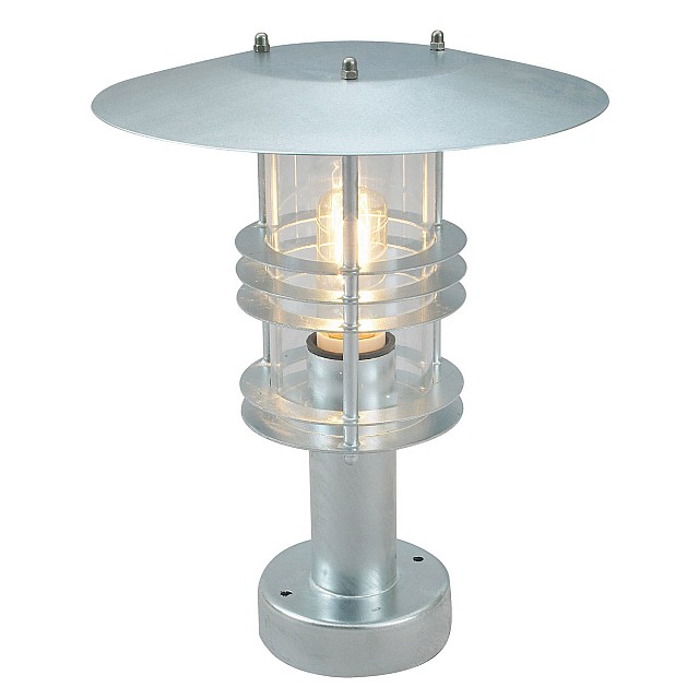 Stockholm 1 Light Pedestal - Galvanised