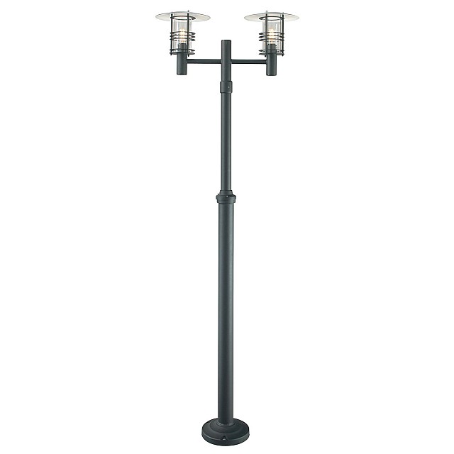 Stockholm 2 Light Twin Lamp Post - Black