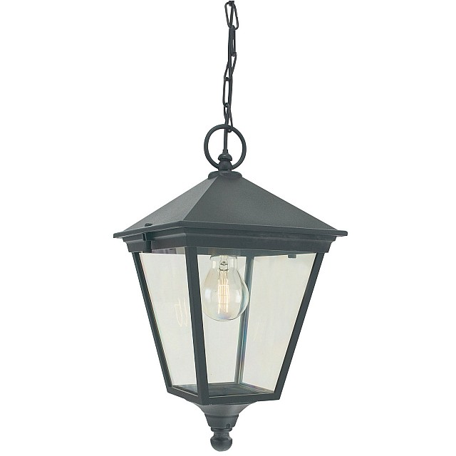 Turin 1 Light Chain Lantern - Black