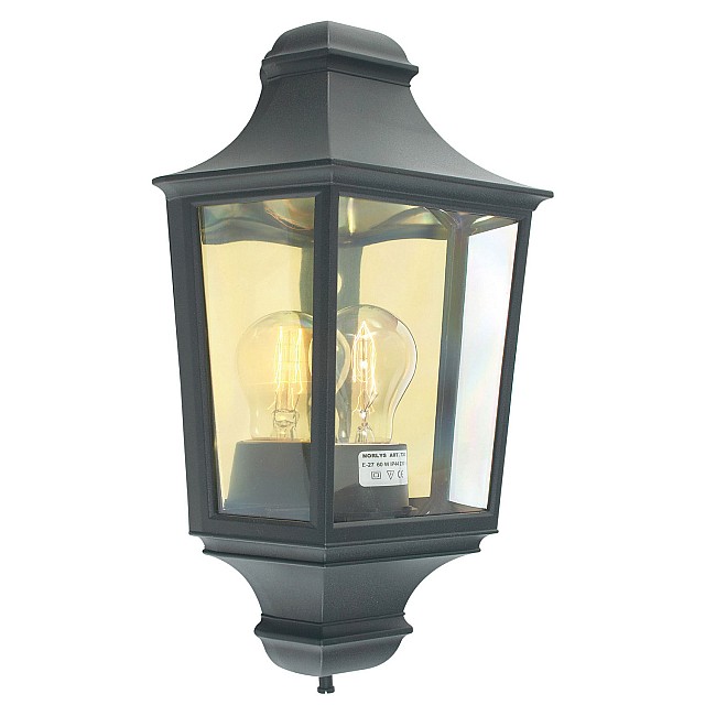 Turin 1 Light Half Lantern - Black