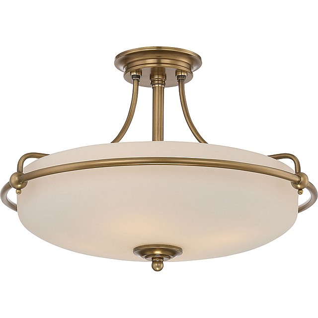 Griffin 4 Light Semi-Flush Light - Weathered Brass