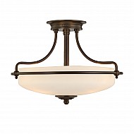 Griffin 3 Light Semi-Flush Light - Palladian Bronze
