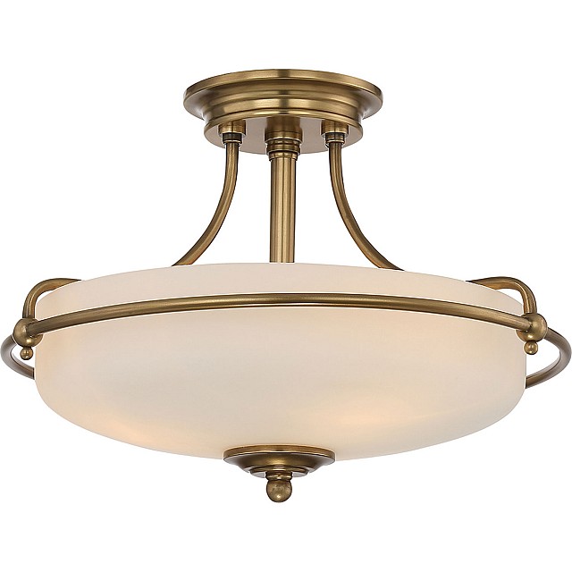 Griffin 3 Light Semi-Flush Light - Weathered Brass