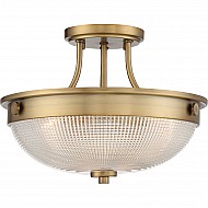 Mantle 2 Light Semi-Flush - Weathered Brass