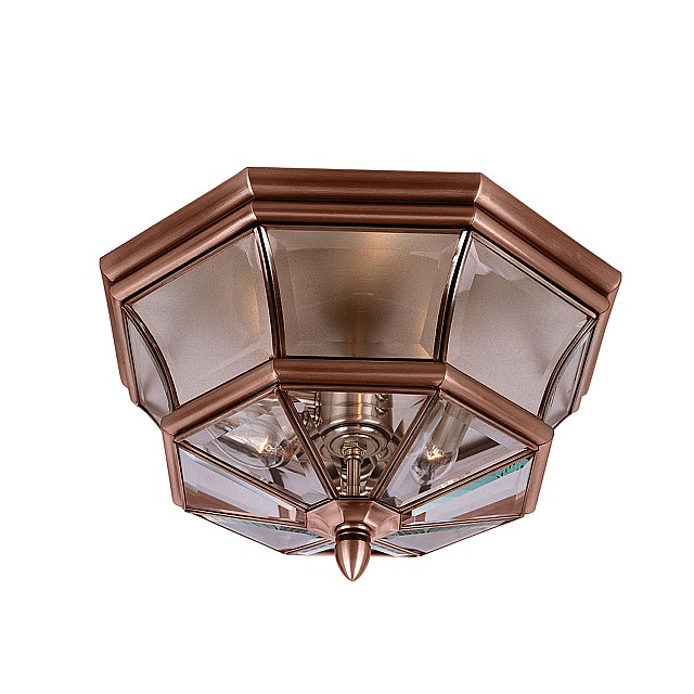 Newbury 3 Light Flush Mount - Aged Copper