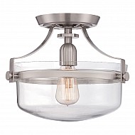 Penn Station 1 Light Semi Flush - Brushed Nickel