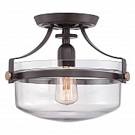 Penn Station 1 Light Semi Flush - Western Bronze