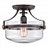 Penn Station 1 Light Semi Flush - Western Bronze
