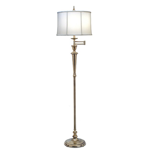 001 Arlington 1 Light Swing Arm Floor Lamp - Burnished Brass