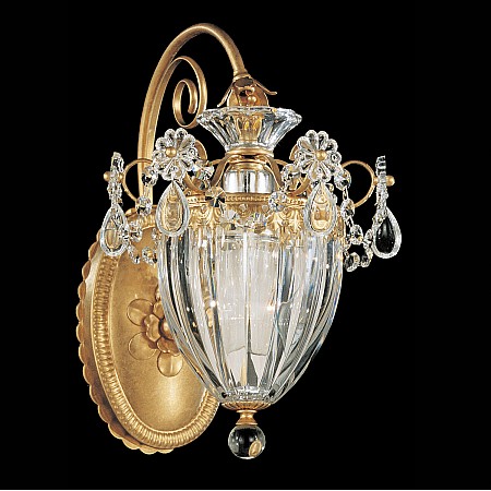 Bagatelle 1 Light Wall Sconce in Heirloom Gold with Crystals From Swarovski