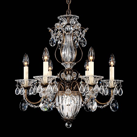 Bagatelle 7 Light Chandelier in Etruscan Gold with Crystals From Swarovski