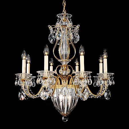 Bagatelle 11 Light Chandelier in Heirloom Gold with Crystals From Swarovski