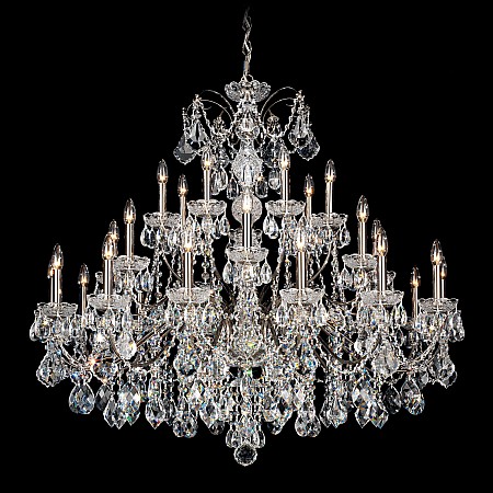 Century 28 Light Chandelier with Clear Heritage Crystal