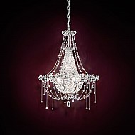 Chrysalita 6 Light Chandelier in Stainless Steel with Crystal Spectra Crystal
