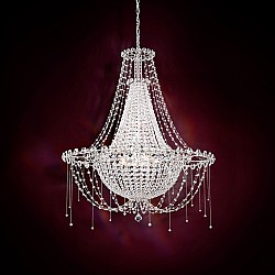 Chrysalita 8 Light Chandelier in Stainless Steel with Crystal Spectra Crystal