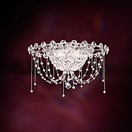 Chrysalita 4 Light Close to Ceiling in Stainless Steel with Crystal Spectra Crystal