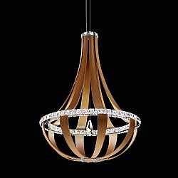 Crystal Empire LED Pendant in Chinook with Clear Crystals From Swarovski