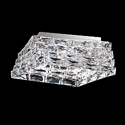 Glissando LED Close to Ceiling in Stainless Steel with Clear Crystals From Swarovski
