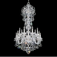 Olde World 14 Light Chandelier in Silver with Clear Crystals From Swarovski