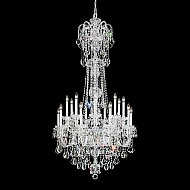 Olde World 23 Light Chandelier in Silver with Clear Crystals From Swarovski