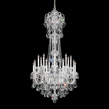 Olde World 23 Light Chandelier in Silver with Clear Crystals From Swarovski