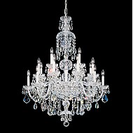 Olde World 25 Light Chandelier in Silver with Clear Crystals From Swarovski