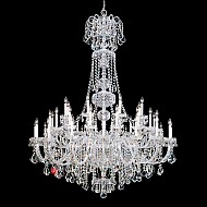 Olde World 45 Light Chandelier in Silver with Clear Crystals From Swarovski
