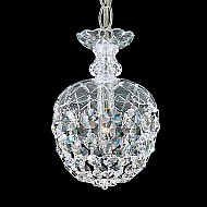 Olde World 1 Light Chandelier in Silver with Clear Crystals From Swarovski