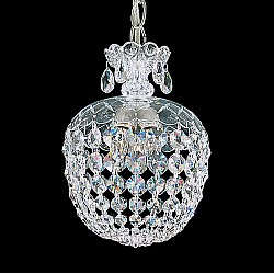 Olde World 3 Light Chandelier in Silver with Clear Crystals From Swarovski