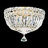 Petit Crystal Deluxe 4 Light Close to Ceiling in Rich Auerelia Gold with Clear Spectra Crystal