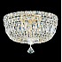 Petit Crystal Deluxe 5 Light Close to Ceiling in Rich Auerelia Gold with Clear Gemcut Crystal