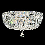 Petit Crystal Deluxe 5 Light Close to Ceiling in Silver with Clear Gemcut Crystal