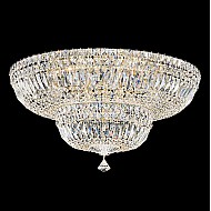 Petit Crystal Deluxe 13 Light Close to Ceiling in Rich Auerelia Gold with Clear Gemcut Crystal