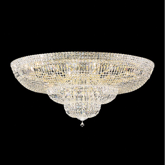 Petit Crystal Deluxe 36 Light Close to Ceiling in Rich Auerelia Gold with Clear Crystals From Swarovski