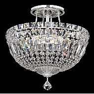 Petit Crystal Deluxe 6 Light Close to Ceiling in Silver with Clear Spectra Crystal