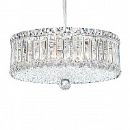Plaza 9 Light Pendant in Stainless Steel with Clear Radiance Crystal