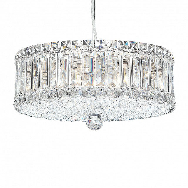 Plaza 9 Light Pendant in Stainless Steel with Clear Radiance Crystal