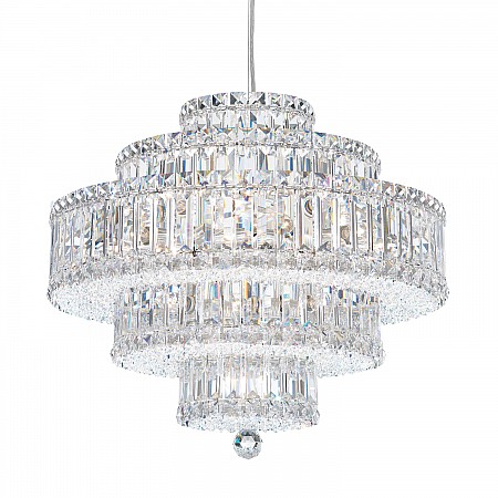 Plaza 22 Light Pendant in Stainless Steel with Clear Radiance Crystal
