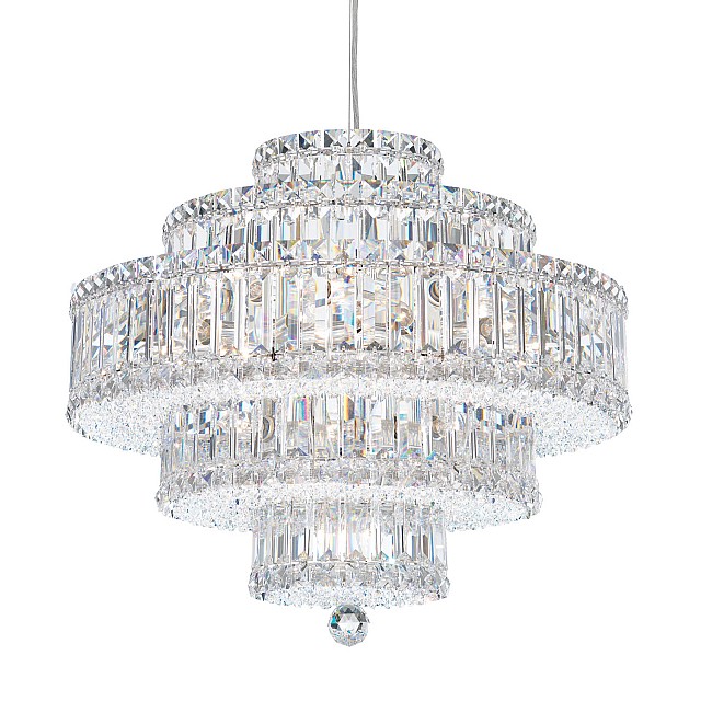 Plaza 22 Light Pendant in Stainless Steel with Clear Radiance Crystal