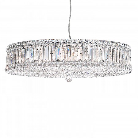 Plaza 21 Light Pendant in Stainless Steel with Clear Radiance Crystal