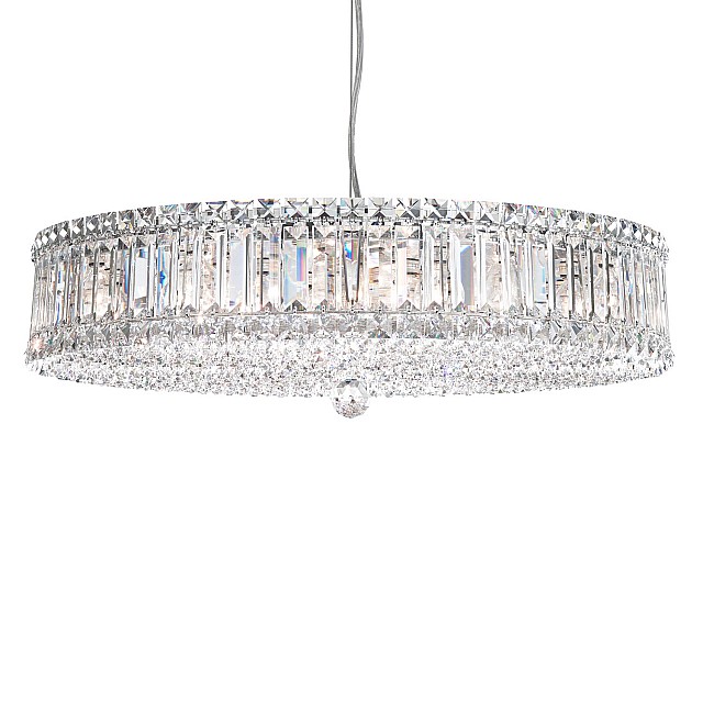 Plaza 21 Light Pendant in Stainless Steel with Clear Radiance Crystal