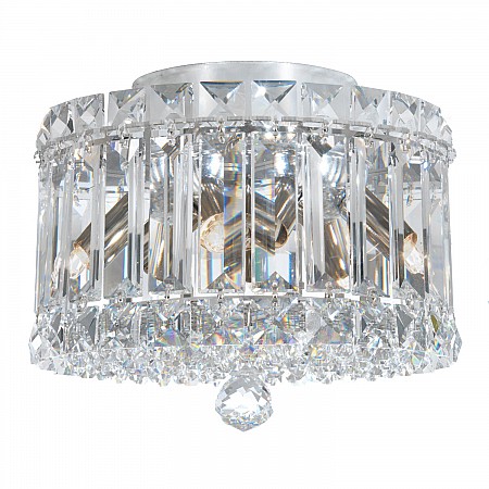 Plaza 4 Light Close to Ceiling in Stainless Steel with Clear Radiance Crystal