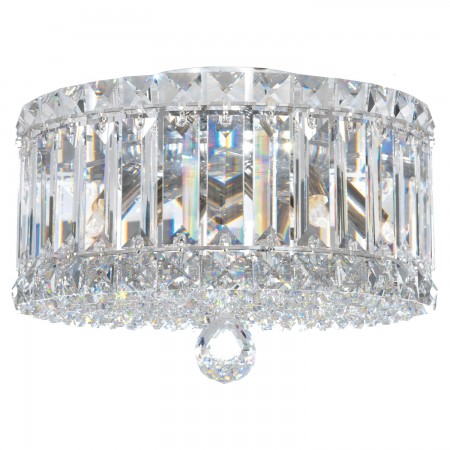 Plaza 4 Light Close to Ceiling in Stainless Steel with Clear Crystals From Swarovski